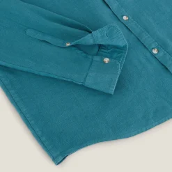 Discount Regular effen hemd in linnen Overhemd