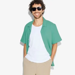 Best Sale Regular effen hemdje in katoentricot Overhemd