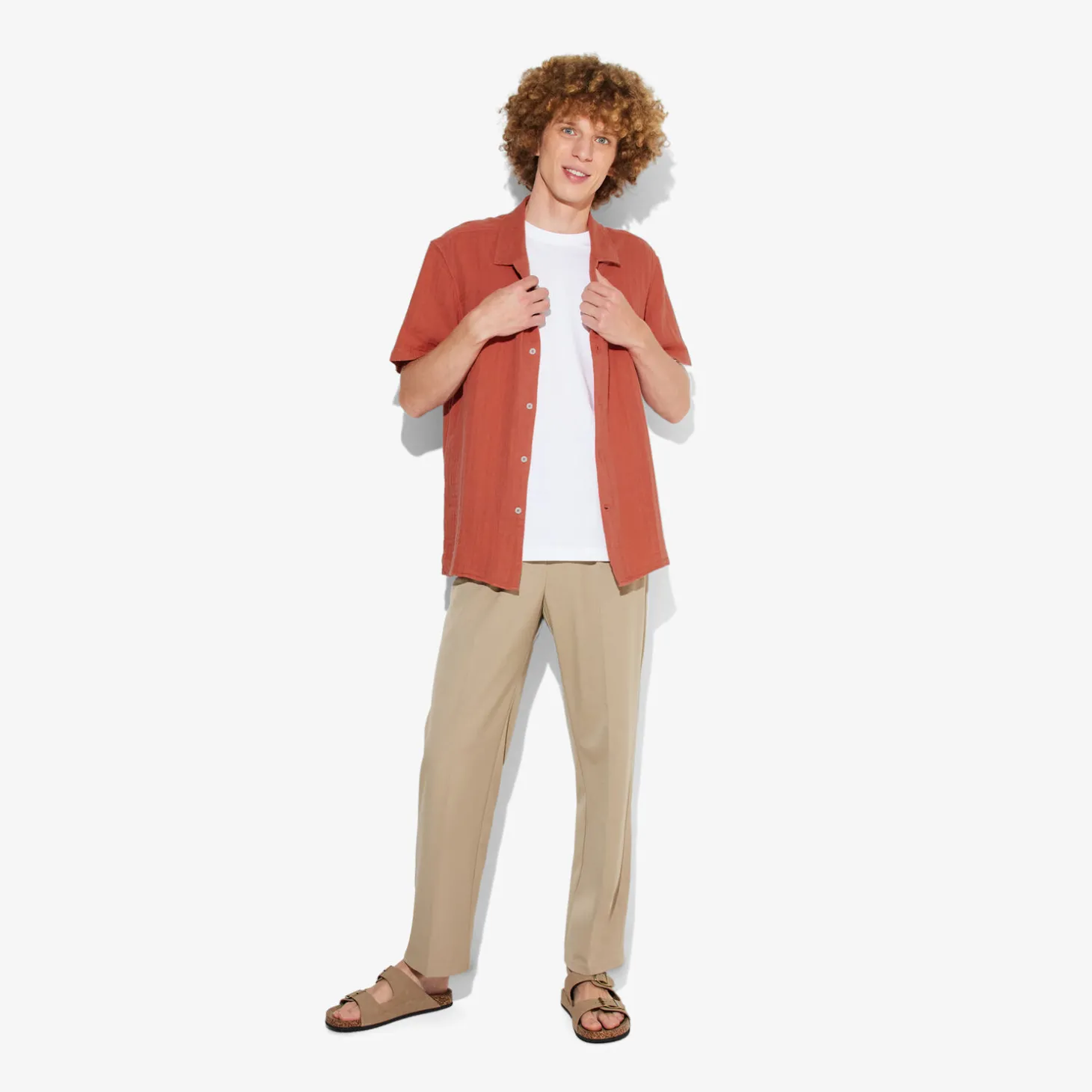 Cheap Regular effen hemdje in katoengaas Overhemd