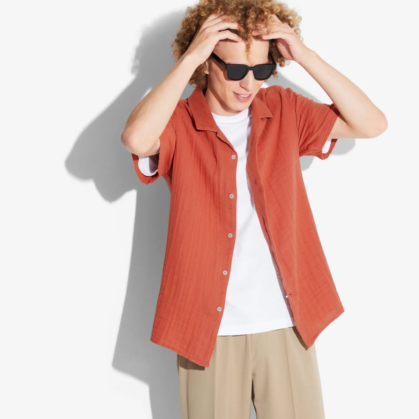 Cheap Regular effen hemdje in katoengaas Overhemd