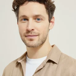 Best Regular effen hemdje in linnen Overhemd