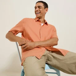 Fashion Regular effen hemdje in linnen Overhemd