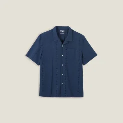 Flash Sale Regular effen hemdje met ajourborduursel Overhemd