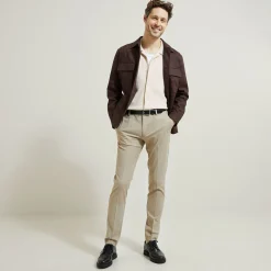 Discount Regular effen katoenen hemdje met wafeleffect Overhemd