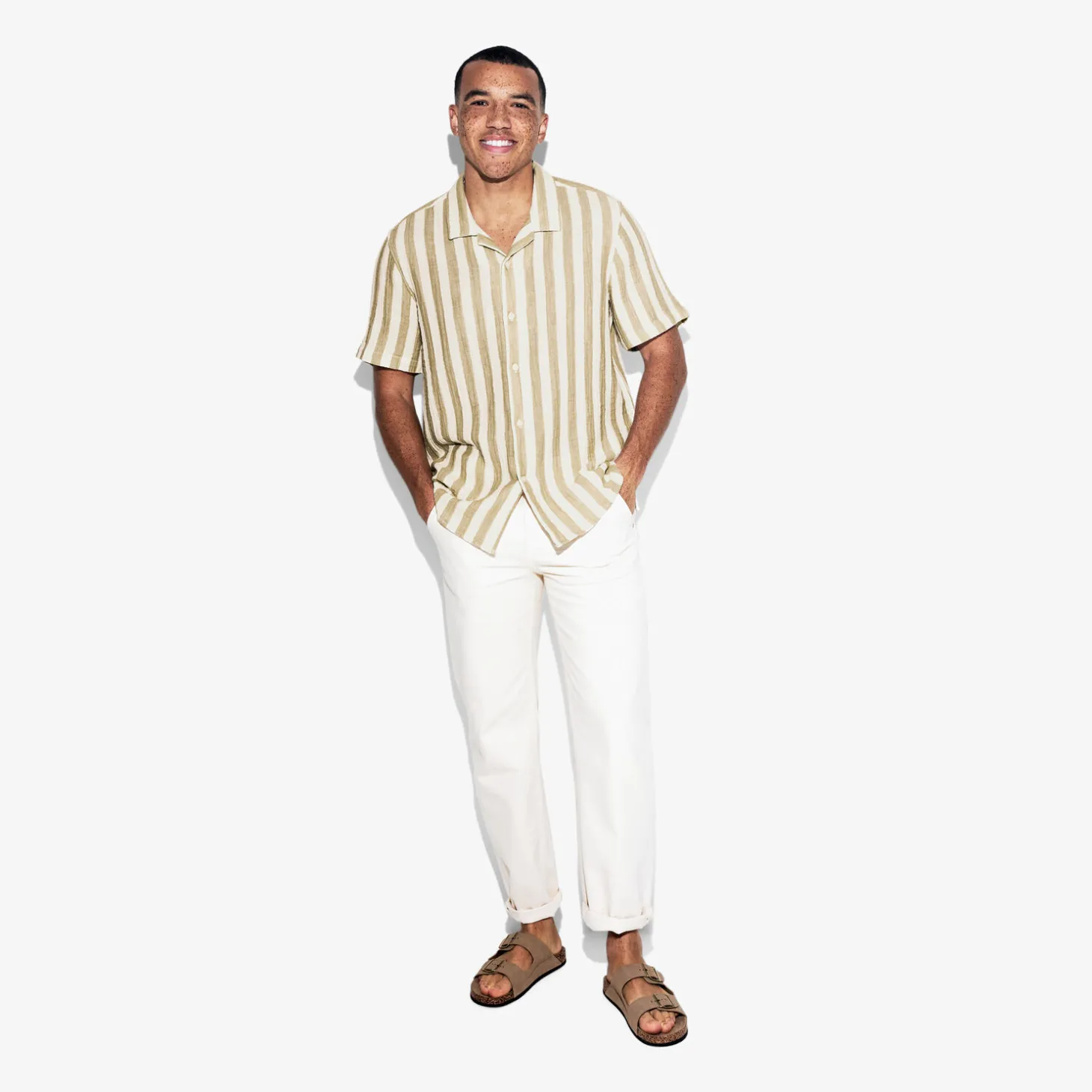 Store Regular fit gestreept overhemd met korte mouw van Overhemd