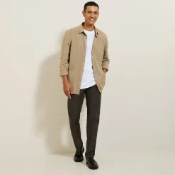 Best Sale Regular, flanellen chinobroek met plooien Broek