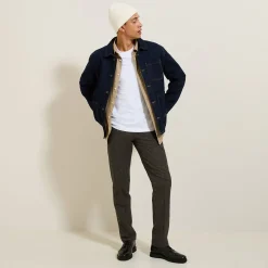 Best Sale Regular, flanellen chinobroek met plooien Broek