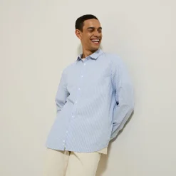 Discount Regular gestreept hemd in katoen Formele Overhemden|Overhemd