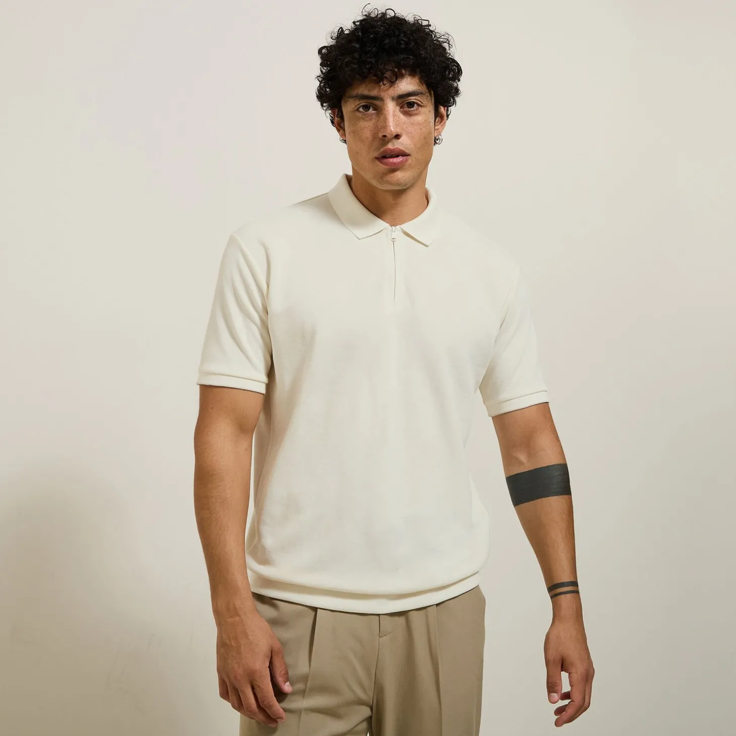 Flash Sale Relax polo in textuurstof met korte mouwen en polo Polo