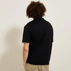 Online Relax polo in textuurstof met korte mouwen en polo Polo