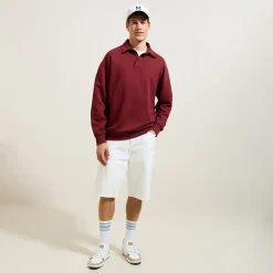 Online Relaxed effen sweater met polokraag Sweater