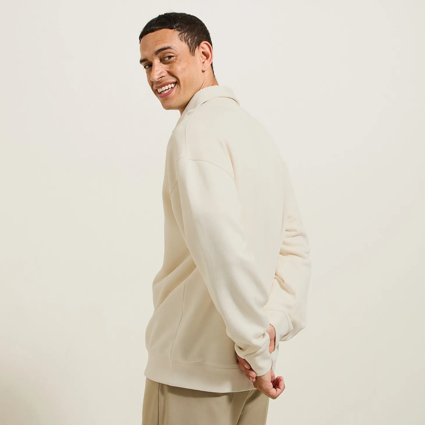 Best Relaxed effen sweater met polokraag Sweater