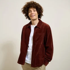 Cheap Ribfluwelen overhemdjas met rits Overshirt|Mantel & Jack