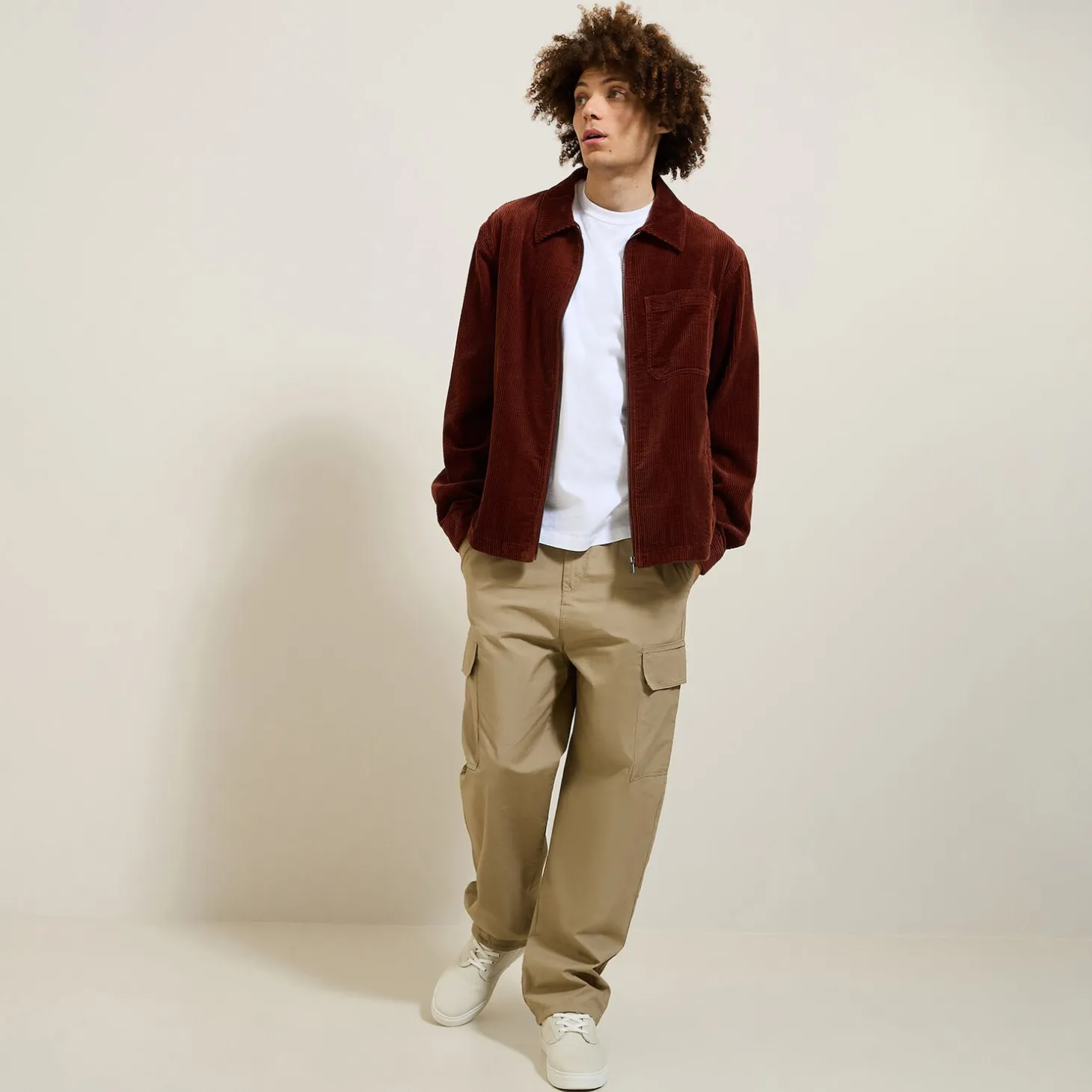 Cheap Ribfluwelen overhemdjas met rits Overshirt|Mantel & Jack