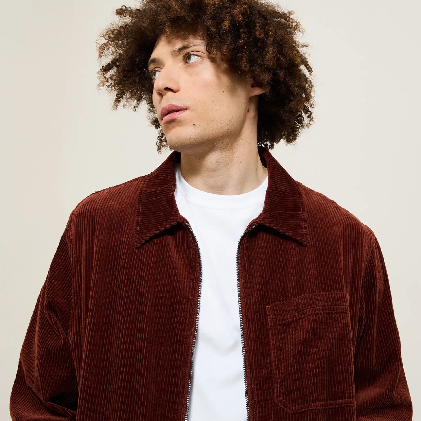 Cheap Ribfluwelen overhemdjas met rits Overshirt|Mantel & Jack