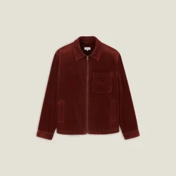 Cheap Ribfluwelen overhemdjas met rits Overshirt|Mantel & Jack