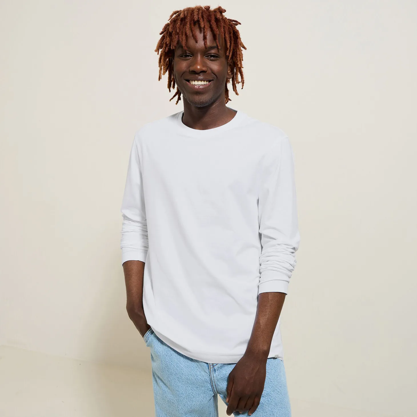 Outlet Slim basic T-shirt met ronde hals T-shirt