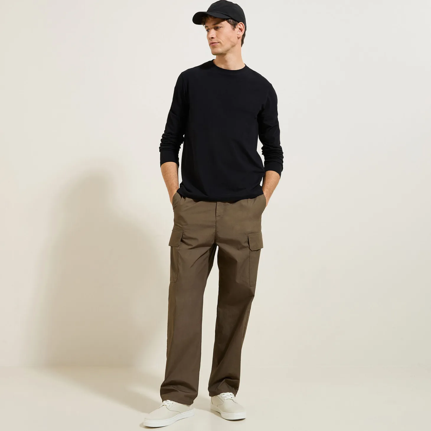 Cheap Slim basic T-shirt met ronde hals T-shirt