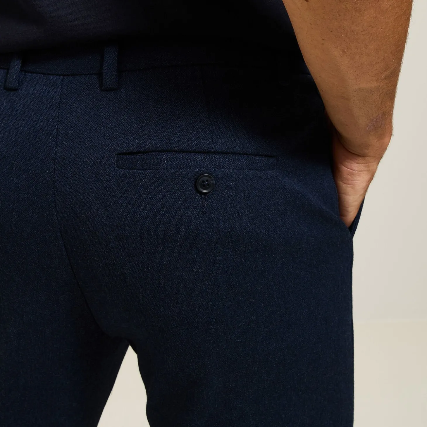 Flash Sale Slim chinobroek met flanelaspect Broek