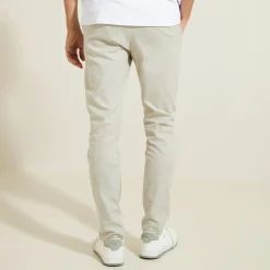 Online Slim chinobroek met flanelaspect Broek