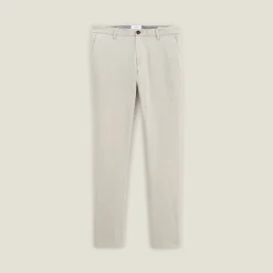 Online Slim chinobroek met flanelaspect Broek