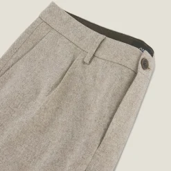 Best Slim chinobroek met plooien en wol Broek