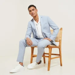 Discount Slim comfortabel kostuumvest Linnen Kostuum|Kostuumvest & Blazer