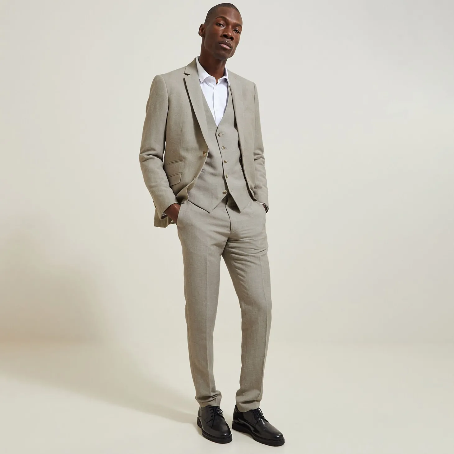 Discount Slim comfortabele kostuumbroek Linnen Kostuum|Kostuumbroek