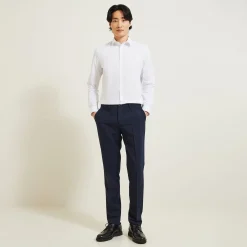 Best Slim effen hemd in gerecyclede polyamide Formele Overhemden|Overhemd