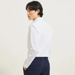 Best Slim effen hemd in gerecyclede polyamide Formele Overhemden|Overhemd