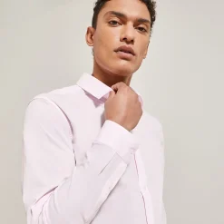 Best Sale Slim effen hemd in gerecyclede polyamide Formele Overhemden|Overhemd