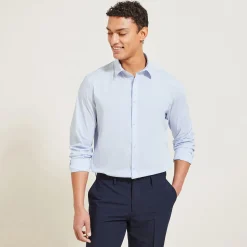 Discount Slim effen hemd in gerecyclede polyamide Formele Overhemden|Overhemd