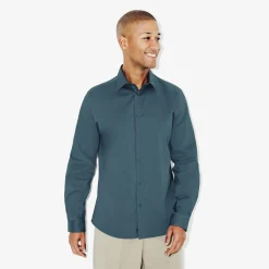 Shop Slim effen hemd in gerecyclede polyamide Formele Overhemden|Overhemd