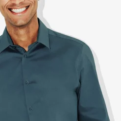 Shop Slim effen hemd in gerecyclede polyamide Formele Overhemden|Overhemd