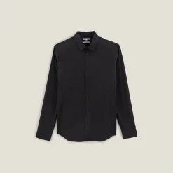 New Slim effen hemd in gerecyclede polyamide Formele Overhemden|Overhemd