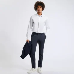 Outlet Slim effen hemd in satijnkatoen Formele Overhemden|Overhemd