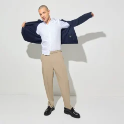 Outlet Slim effen hemd 'stay white/black' in katoen Formele Overhemden|Overhemd