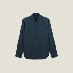 Best Sale Slim effen hemd 'stay white/black' in katoen Formele Overhemden|Overhemd