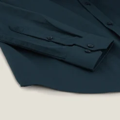 Best Sale Slim effen hemd 'stay white/black' in katoen Formele Overhemden|Overhemd