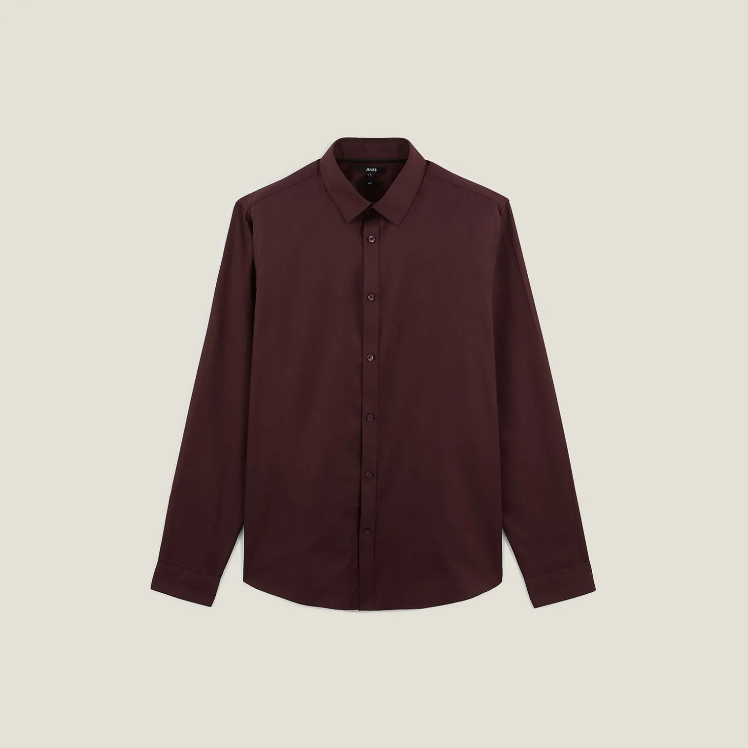 Sale Slim effen hemd 'stay white/black' in katoen Formele Overhemden|Overhemd