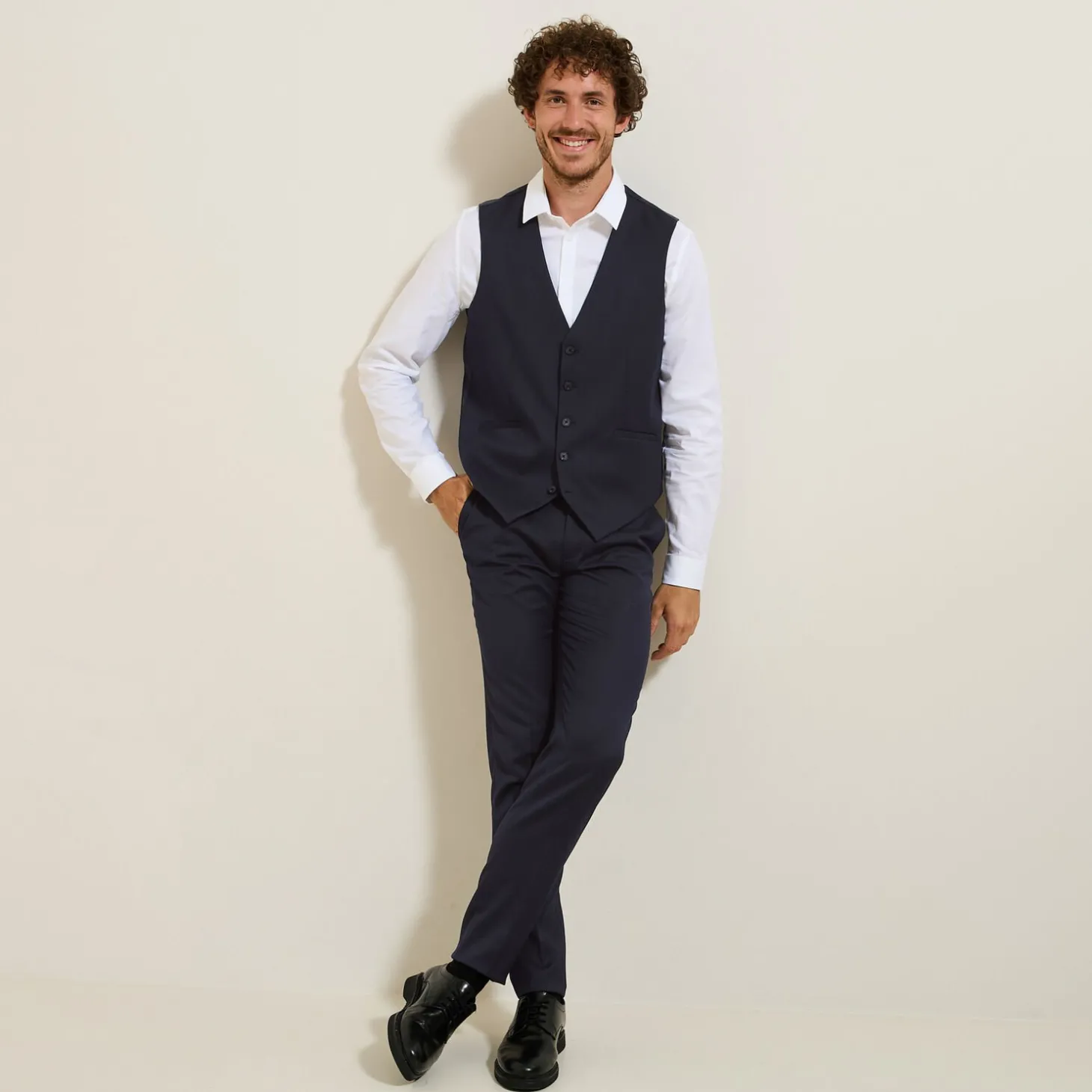 Clearance Slim effen kostuumgilet Kostuumgilet