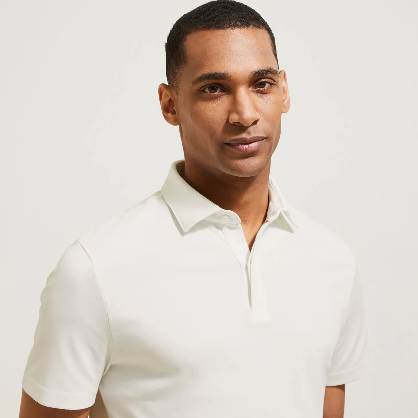 Store Slim effen polo met korte mouwen en Italiaanse kra Polo