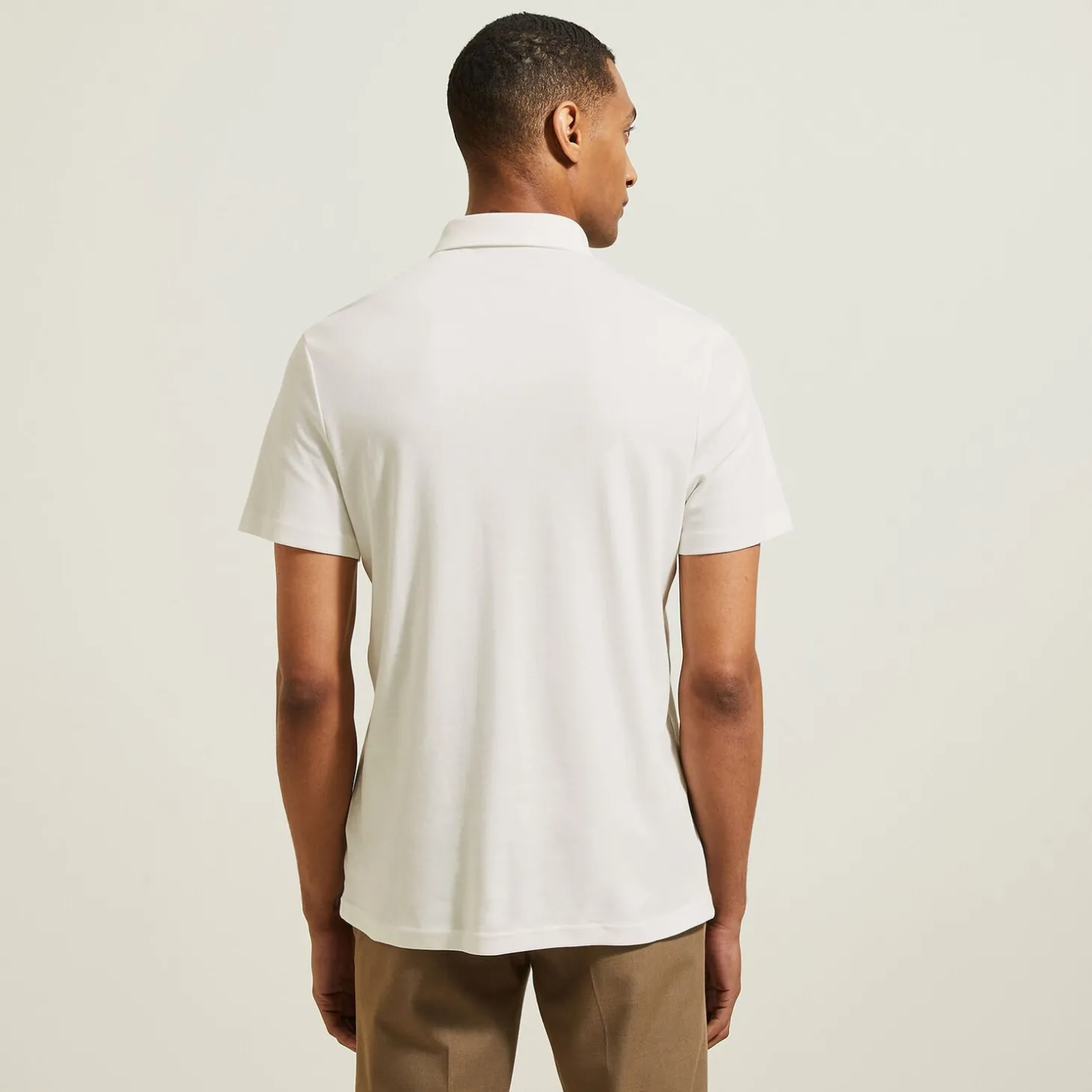 Store Slim effen polo met korte mouwen en Italiaanse kra Polo