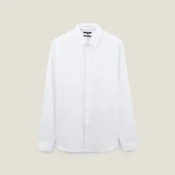 Hot Slim effen satijnen hemd in biokatoen Formele Overhemden|Overhemd