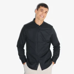 Best Slim effen satijnen hemd in biokatoen Formele Overhemden|Overhemd