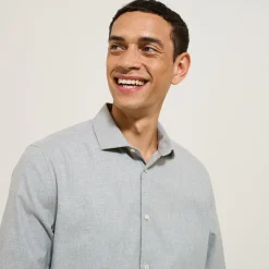 Shop Slim hemd in flanelkatoen Formele Overhemden|Overhemd