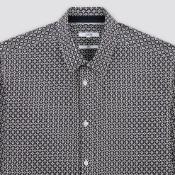 Store Slim hemd met geometrische print in biokatoen Formele Overhemden|Overhemd