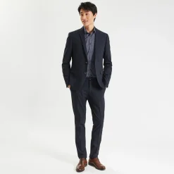 Hot Slim hemd met geometrische print in biokatoen Formele Overhemden|Overhemd