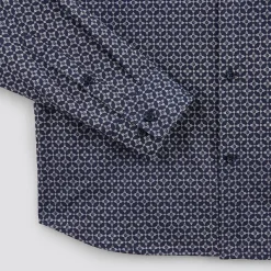 Hot Slim hemd met geometrische print in biokatoen Formele Overhemden|Overhemd