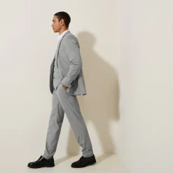 Sale Slim kostuumbroek met pied-de-puce-motief Kostuumbroek|Broek